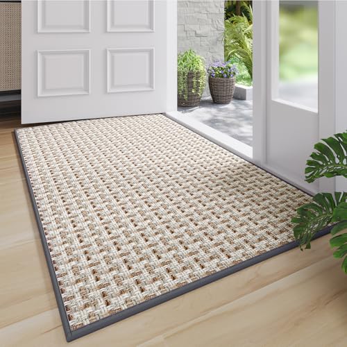 Image of Indoor Door Mat 36x60 Dirt Resistant and Absorbent, Non-Slip Rubber Backing Floor Mats, Easy Clean Low-Profile Door mat for Entryway, Front Door, Inside Entrance Gray