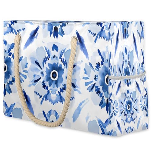 Splash Tie Dye Beach Bags for Women Large Beach Tote Waterproof Sandproof Large Tote Bag Swim Pool Bags