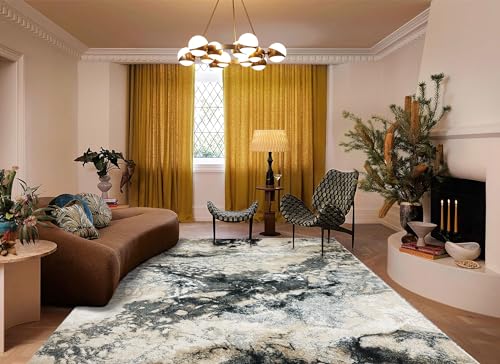 Image of Super Soft Art Collection Abstract Modern Classical Design Carpets Highest Density Silk Carpets for Home Living Room Bedroom /Hall (5x7 feet (150 x 210 cm) Multicolor01)