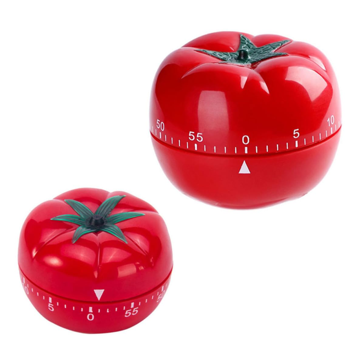 UKCOCO Mechanischer Küchentimer Praktischer Küchentimer in Tomatenform 2 Stück aus Pp Batterie mit Alarm für Präzise Garzeit Beim Kochen