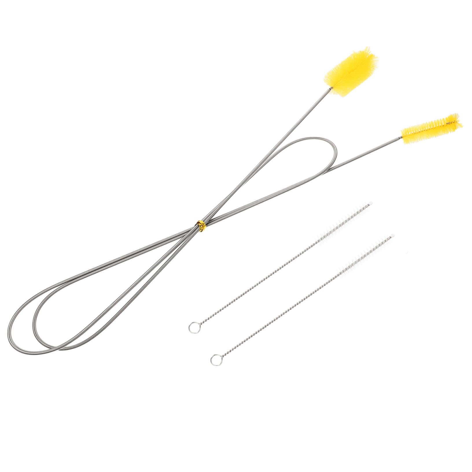 Didiseaon 1Set Flexible Double End Hose Cleaning Brush Elastic Design for Fish Tank Hard to Reach Areas High Density Yarn Spring Rotatable Practical