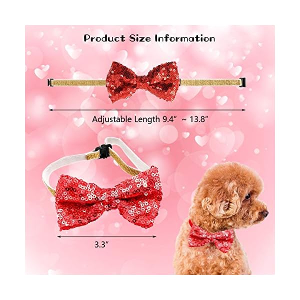 Vehomy valentine's day dog cat cowboy hat and bow tie collar pet cowboy costume for dogs and kittens set of 2pcs - image 5