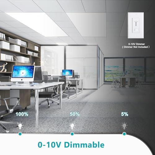 Image of 24-Pack 2x4 LED Flat Panel Light Drop Ceiling Fixture, 3CCT Selectable (3000K /4000K /5000K) & 50W 40W 30W Switchable, 0-10V Dimmable, 100-277Vac, ETL & DLC