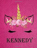 Kennedy : Sketchbook Cute Unicorn on Pink Leather Effect Background. Large Unlined Blank Paper for Girls,110 Pages, 8. 5 X 11 ,Great for Drawing, Sketching, Crayon Coloring and Colored Pencil Drawing 1659649544 Book Cover