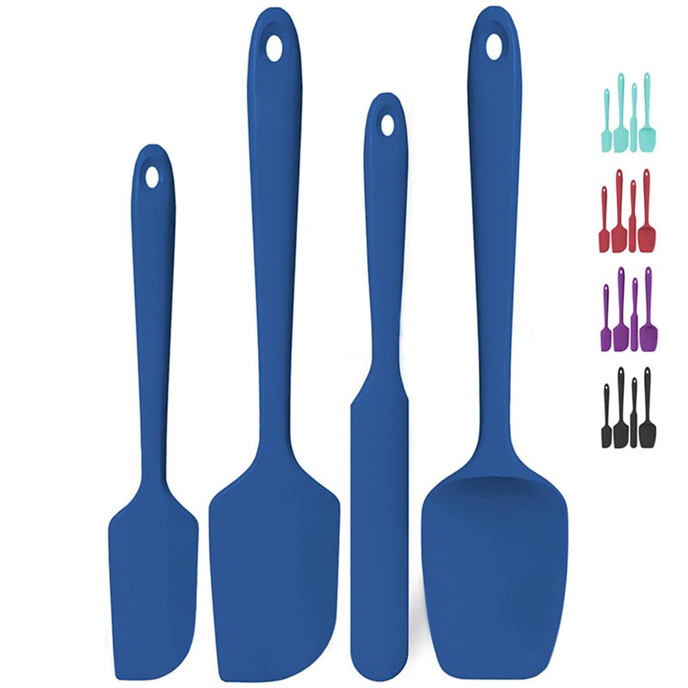 Juego de espátulas de Silicona for Cocina, 600 °F, raspador de Silicona Flexible de Alta Temperatura for cocinar, Mezclar, Hornear, Servir y Revolver(Red)