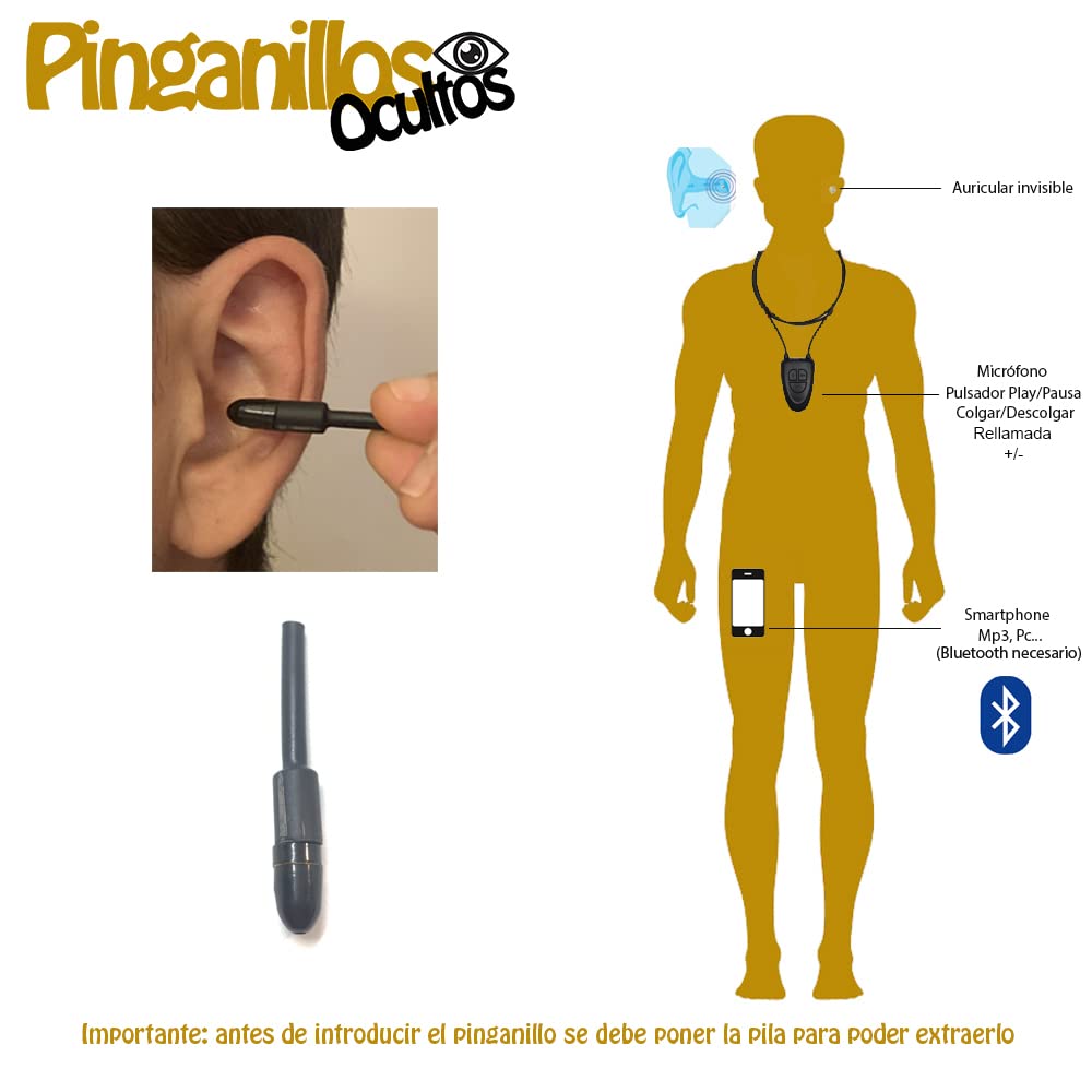 Ultramini Oreillette Invisible + Collier avec Microphone (Bluetooth V4)
