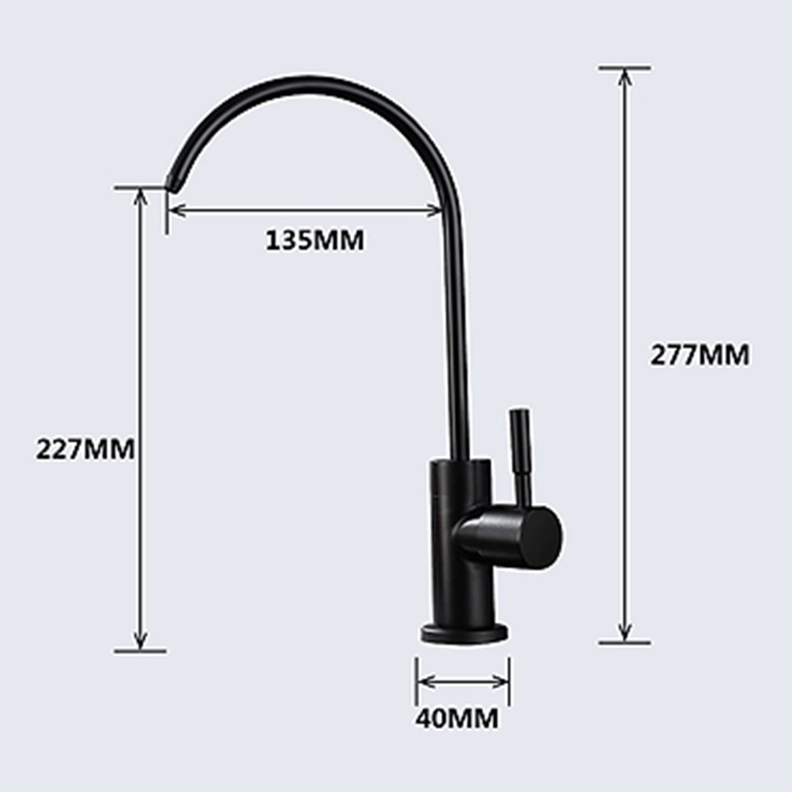 Grifo con Filtro De Agua para Fregadero De Cocina, Grifo De Agua Potable De Acero Inoxidable Negro, Grifo De Cocina