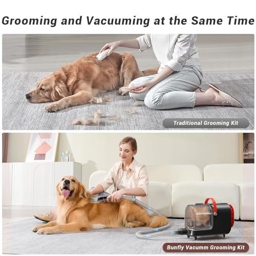 Bunfly Dog Hair Vacuum  Pet Grooming Kit  13000kpa Powerful Suction 99 Pet Hair Removal 35l Capacity 16 Grooming Tools for Dogs Cats  More Home Cleaning Blackorange  Cucciolini Doodles Bunfly dog hair vacuum  pet grooming kit  13000kpa powerful suction 99 pet hair removal 3 5l capacity 16 grooming tools for dogs cats  more home cleaning  blackorange   cucciolini doodles