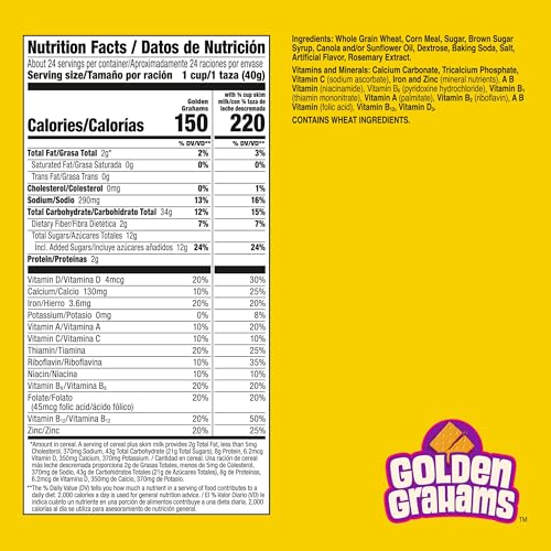 Image of Golden Grahams Breakfast Cereal, Graham Cracker Taste, Made with Whole Grain, Value Bag, 35 oz