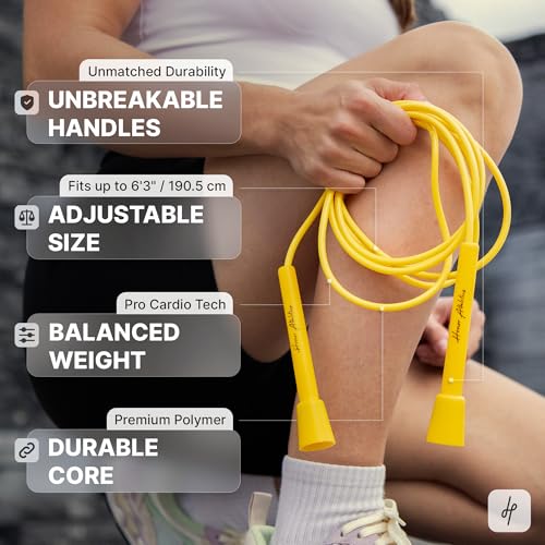 Image of HONOR ATHLETICS Speed Rope, Skipping Rope - Best for Double Under, Boxing, MMA, Cardio Fitness Training Condition - Adjustable 10ft - Jump Rope - (Snow White)