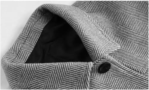 Men's Wool Blend Slim Fit Jacket Business Casual Suit Coat Notched Lapel Two Button Wedding Dress Wear2