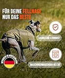 ZAUBERPFOTE® Hunderegenmantel London I Mit extra langem YKK® Reißverschluss für Halsband & Geschirr I Für kleine, mittlere & große Hunde I Wasserdicht & Maschinenwaschbar I Regenmantel für Hunde (55)
