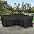 SunPatio Outdoor Sectional Sofa Cover, 420D Waterproof V-Shaped Furniture Couch Covers with Drawstrings and Straps, All Weather Protection, 100" W (on Each Side), Black