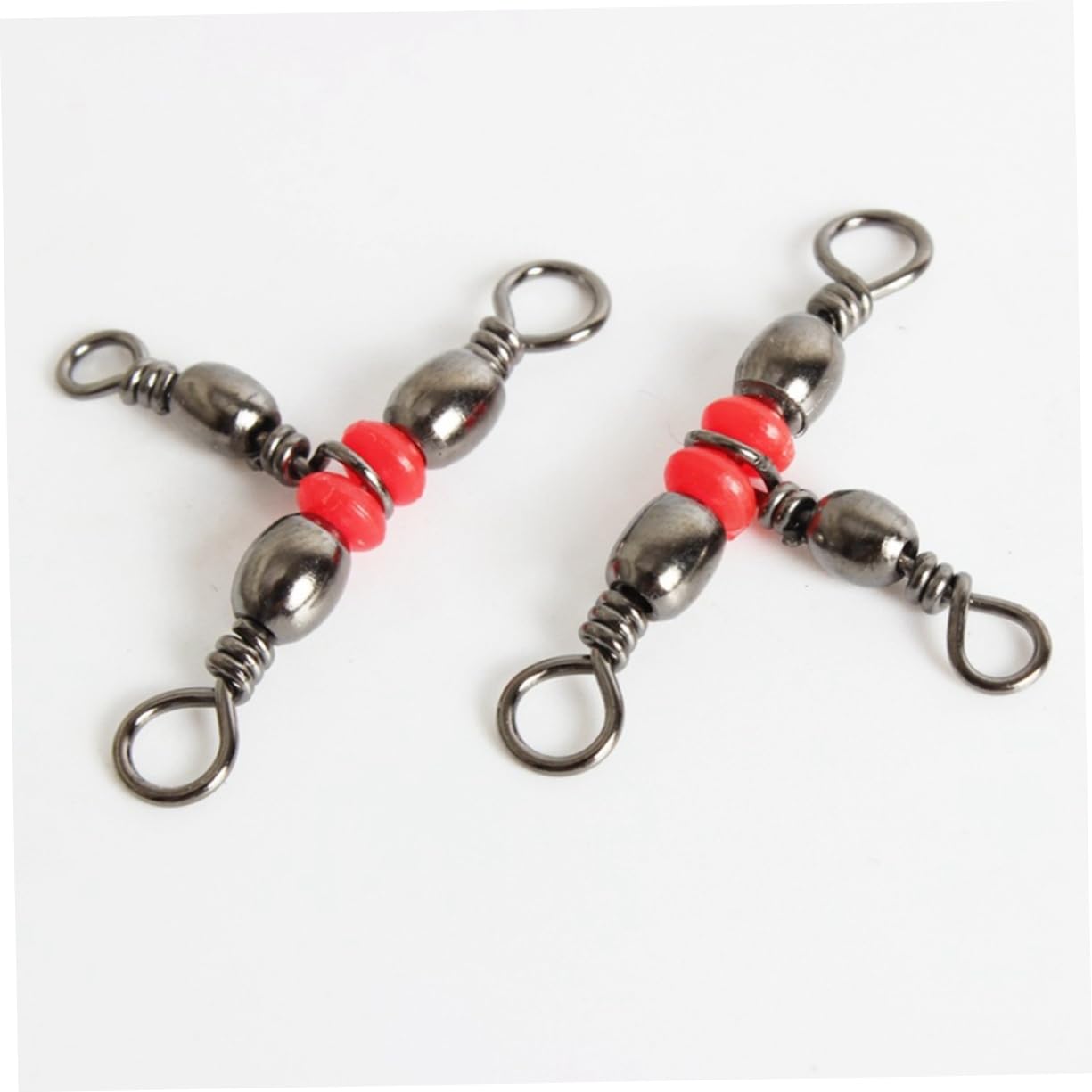 YARNOW 300 Piezas Conector Giratorio de Pesca giratorios triples de Pesca Aparejos giratorios de Pesca polea Accesorios Pesca Estilo japones Equipo de Pesca Pescar Girar Rojo