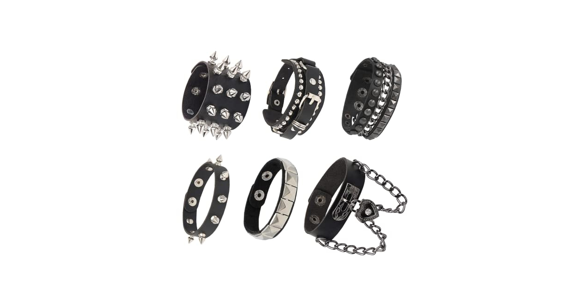 Amazon.com: Dumcondy 6Pcs Halloween PU Leather Bracelet Punk
