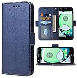 Phone Cover for Moto Z Play Folio Flip Wallet Case,PU Leather Credit Card Holder Slots Full Body Protection Kickstand Hard Hybrid Protective Phone Cover for Motorola MotoZPlay MotoZ ZPlay Dark Blue