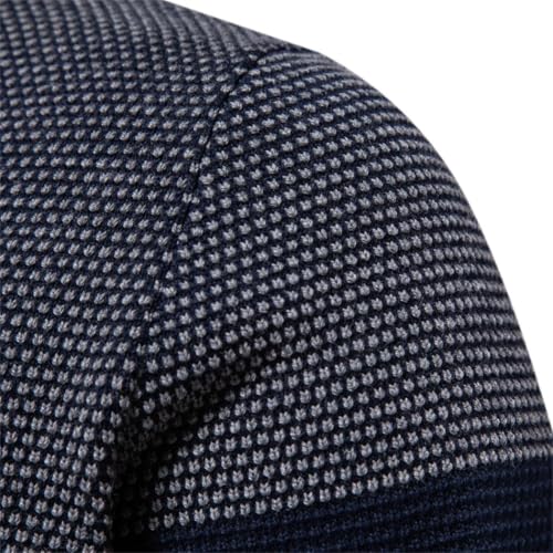 Men Patchwork Cotton Pullover Sweater Warm Knitted Top Casual Outfit for Office or Home4