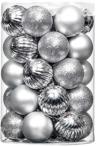 Christmas Balls Ornaments - 34PCS Christmas Tree Decorations 1.57 Shatterproof for Xmas Tree, Hanging Christmas Ball Ornaments Set for Holiday Wedding Party Decoration Hooks Perfect Festive