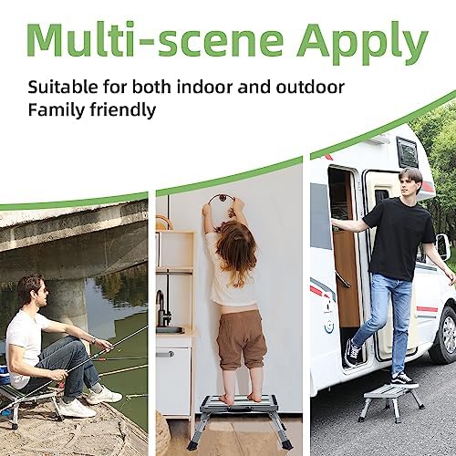 Iron RV Steps, 4-Level Adjustable Folding Step Stool
