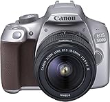 Canon EOS 1300D Digitale Spiegelreflexkamera (18 MP, 7,6cm (3 Zoll) APS-CCMOS-Sensor, WLAN mit NFC, Full-HD, Kit inkl. EF-S 18-55mm) Silber
