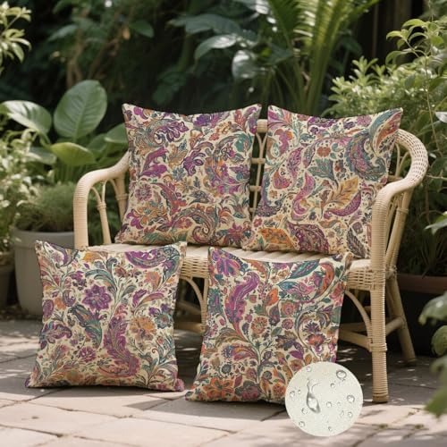 Housse de coussin imperméable 50x50 lot de 4 pour le jardin - 3