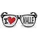 Produktbild mygafas.com COOLEARTIKEL Partybrille Motiv I Love Malle | beklebte Sonnenbrille | Spaßbrille für Mottoparty | Atzenbrille/Fliegerbrille mit UV-Schutz | UV 400 Filter 3 | Schwarz