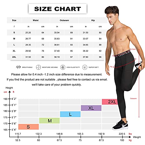 Lanbaosi Mens Compression Pants With Pockets Workout Leggings Running Tights Cool Dry Athletic Sports Gym Baselayer 2 Pack #TOP5