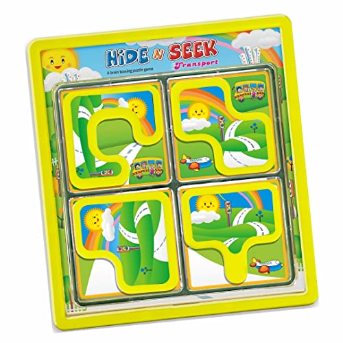 Image of toymate Hide N Seek Transport Puzzle Game for Kids (5+ Years) | 48 Brain Teasing Challenges | Logic & Problem Solving Educational Toy | Vehicle & Travel Themed Single Player Game