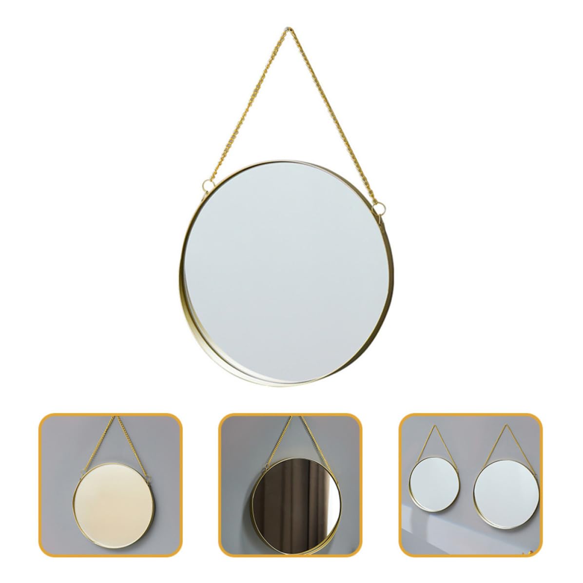 Round Wall Hanging Makeup Mirror Decorative Bathroom Vanity Mirror for Home Decor