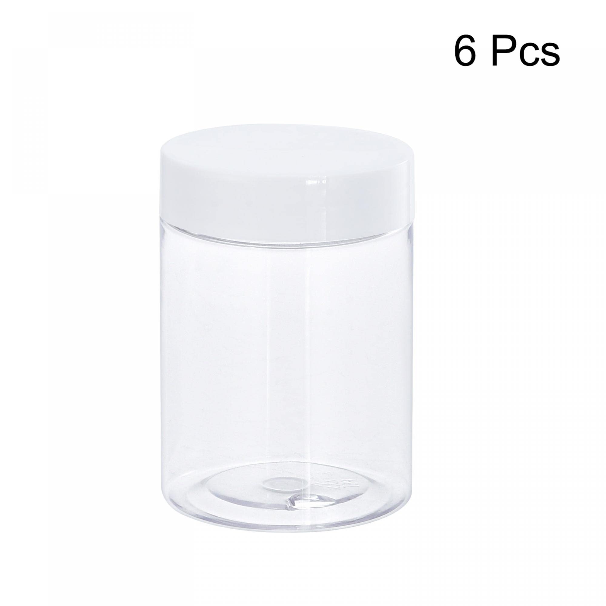 sourcing map 6 szt. okrągłych plastikowych słoików z białą śrubą u góry pokrywki 3 oz/100 ml pusty pojemnik
