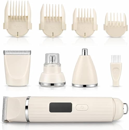 5-in-1 Pet Grooming Kit with LED Battery Display, USB-C Charging | 45 Min Runtime, Nail Grinding & Clipping, 3 Guide Combs Included, Lightweight 0.2 kg, 6 Month Warranty