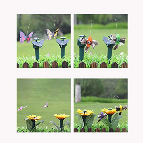 Image of 3 Pcs Solar /Battery Powered Flying Fluttering Butterflies Hummingbird Butterfly Sunflower for Garden Yard Plants Flowers Patio Landscape Decor