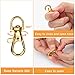 Coolrunner 50 Pcs Gold Lobster Claw Clasp Keychain, Includes 25Pcs Swivel Clasps Lanyard Snap Hook Lobster Claw Clasp and 25Pcs Keychain Rings (Gold)