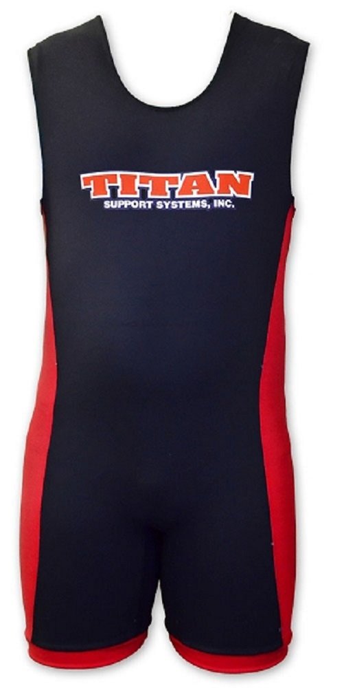 LiftingLarge Titan Triumph Powerlifting Singlet Black/Red IPF Legal RAW