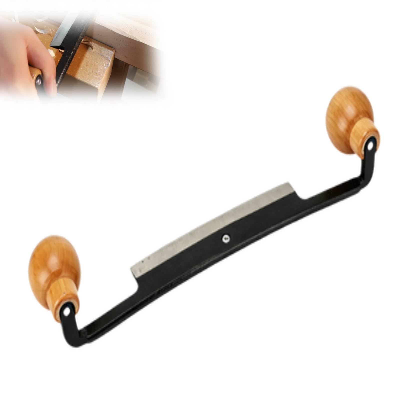 HERCHR Couteau à Tirage Droit pour Travail du Bois,Ecorceur de Dois,Ensemble de couteaux de rasage, manche en bois, couteau droit, outil d'écorçage, lame incisive en acier au tungstène Outil à Main