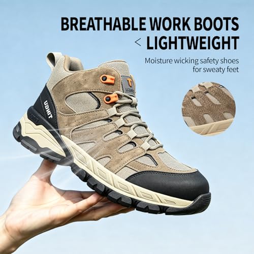 Image of Steel Toe Shoes for Men, Work Shoes for Men,Indestructible Steel Toe Boots,Industry Construction Safety Work Boots for Men,Puncture Proof Construction Safety Shoes