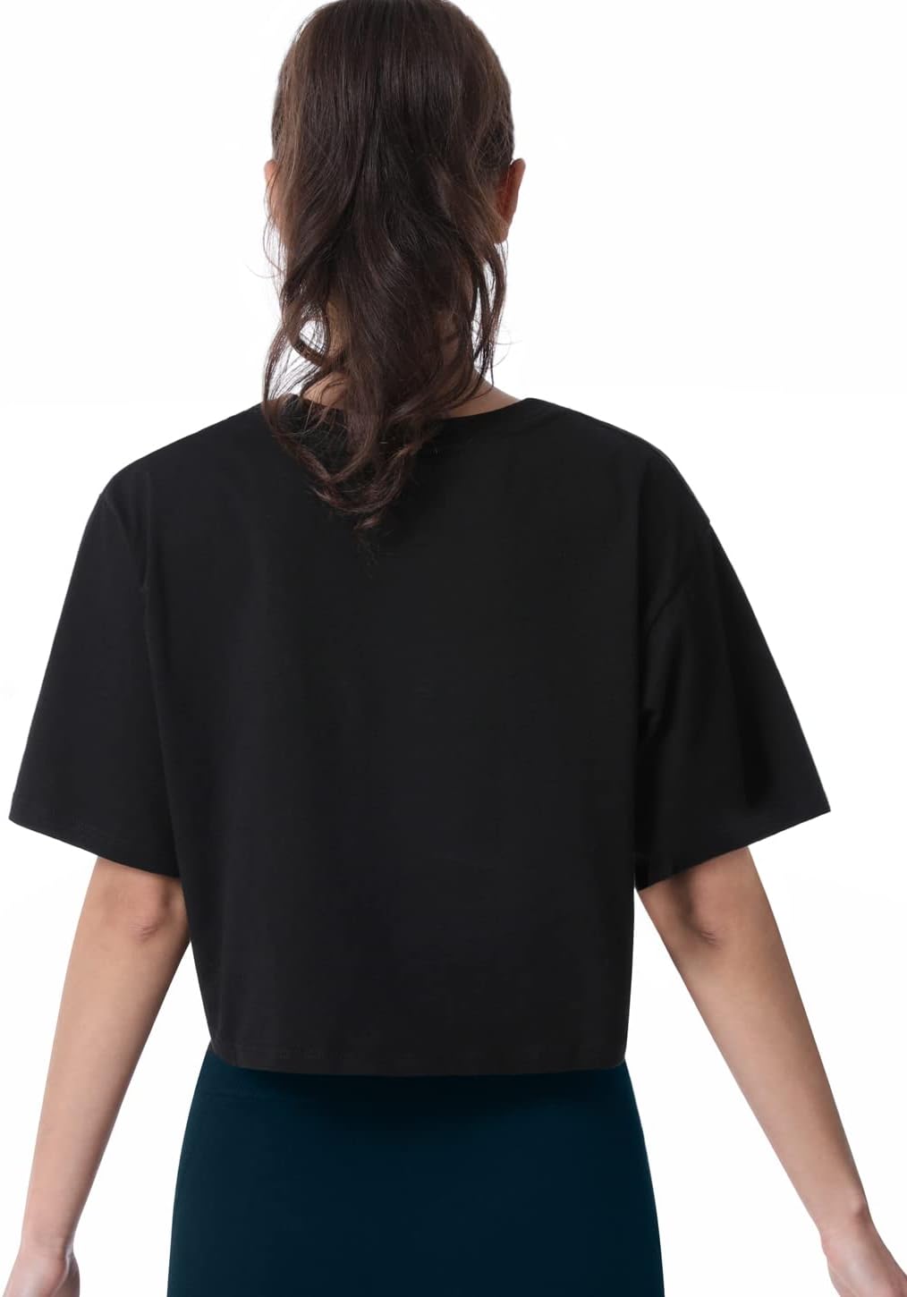 Cosy Pyro 4-Pack Women's Cotton Crop T-Shirts Short Sleeve Solid Cropped Athletic Top Round Neck Casual Workout Yoga Tees - Image 4