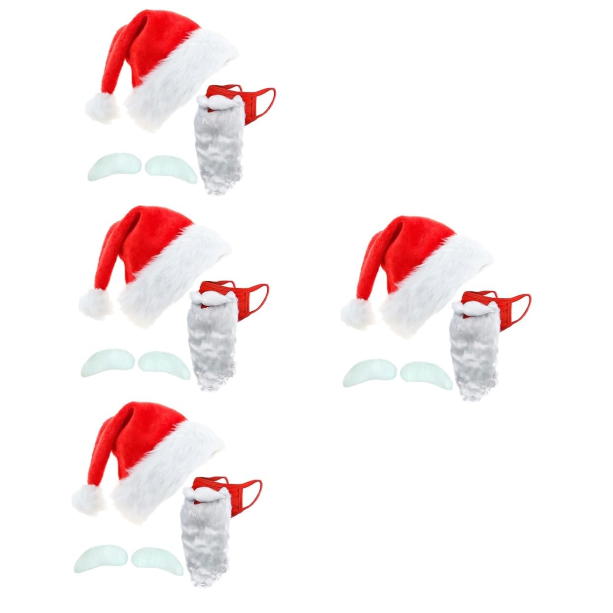 traje de navidad de papá noel barba christmas hat sombreros navideños Gorro de Papá Noel de Navidad accesorio para disfraz de santa claus paño rojo