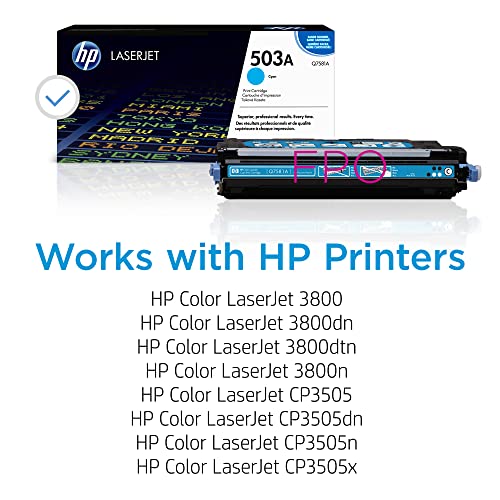HP Original 503A Cyan Toner Cartridge | Works Color LaserJet 3800, CP3505 Series | Q7581A - image 2