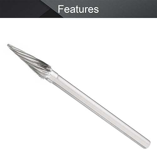 Vista 43 de Utoolmart Limas rotativas de carburo de tungsteno de 0.118 in, vástago de 0.118 in, herramienta de rebabas rotativas de forma cilíndrica dentada