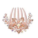Sankuwen Flower Rhinestones Hair Combs Accessories,Perfect Mother's Day Gifts,Brithday gifts (Champa