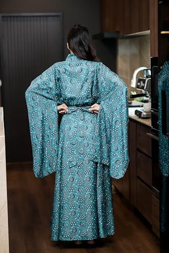 Image of Na'Rak Women's Kimono Robe, Full-Wrap Yukata Style Long Soft Loungewear Luxury Dressing Gown