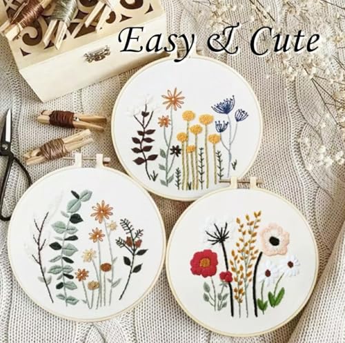 シフォン『刺繍キット花ナチュラルシリーズ5種類フランス刺しゅう』