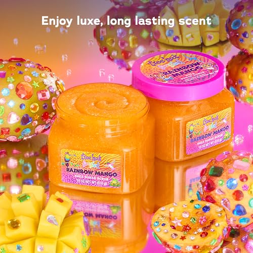 Image of Lisa Frank x Tree Hut Rainbow Mango Body Scrub, Exfoliating & Hydrating Sugar Scrub with Shea Butter & Essential Oils, Smooth Skin, Body Exfoliator For All Skin Types, Self Care Gifts for Women, 18 Oz