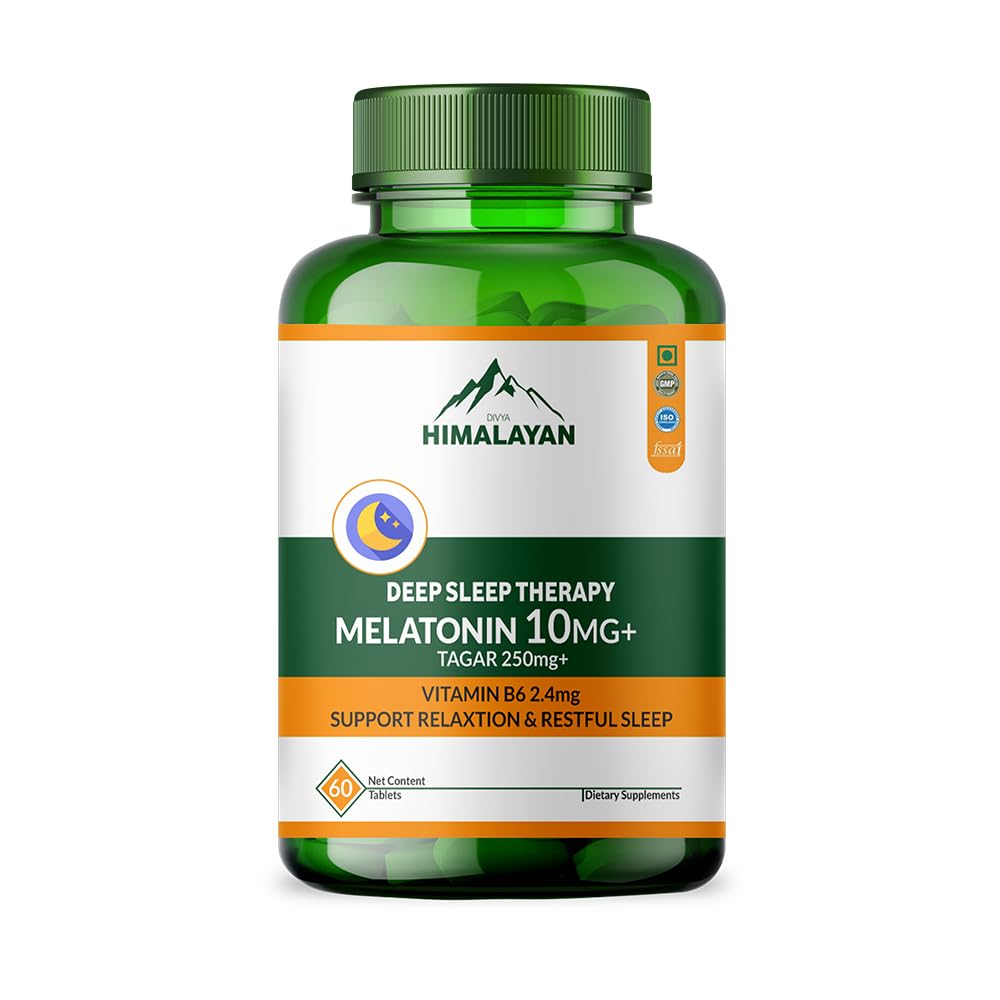 Divya Himalayan Natural Deep Sleep Melatonin 60 Tablets – Supports Restful Sleep & Healthy Sleep Cycle