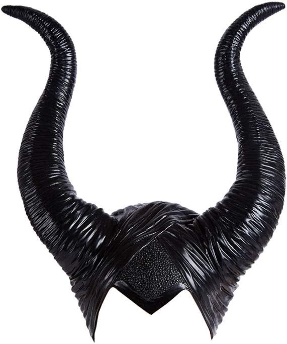 Maleficent Headpiece Longhorn Deluxe Halloween Cosplay Costume Horns,Black,Well suit