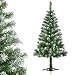 Produktbild Juskys Weihnachtsbaum 150 cm künstlich mit Schnee & Ständer  Tannenbaum naturgetreu  Deko Christbaum für Innen - Weihnachtsdeko grün/weiß