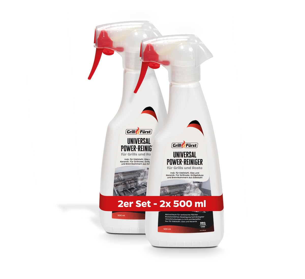Grillfürst Universal Powerreiniger, 2 x 500 ml - Aktiv-Schaumreiniger für Grillgeräte