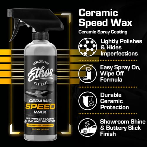 Ethos Handcrafted Car Care CPW Ethos Ceramic Speed Wax - Ceramic Spray Coating Car Wax Polish Spray Hydrophobic Top Coat Polish Formulated thumb #1