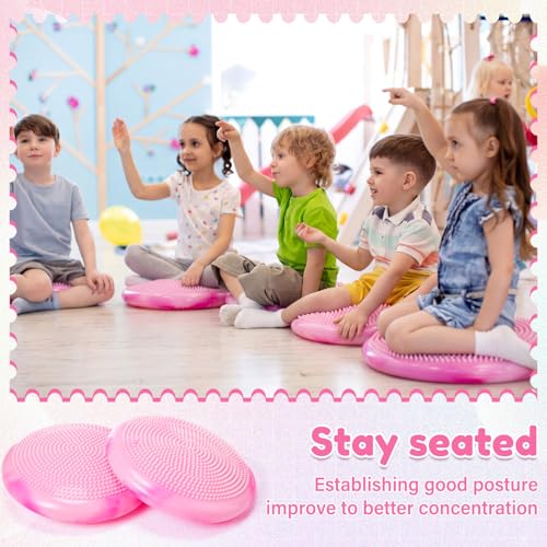 Image of Libima 4 Pcs Wiggle Seat for Kids Inflated Wobble Cushion | 13'' Sensory Flexible Seating for Classroom Elementary, Balance Disc for Student Adults Pet Training Office School Home Chair